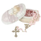 Giftware By Roman Inc., Children'S Gifts, New Baby, 1.5'H Baby Girl Box W/Rosary ,Religious, Inspirational, Durable (2X1X13)