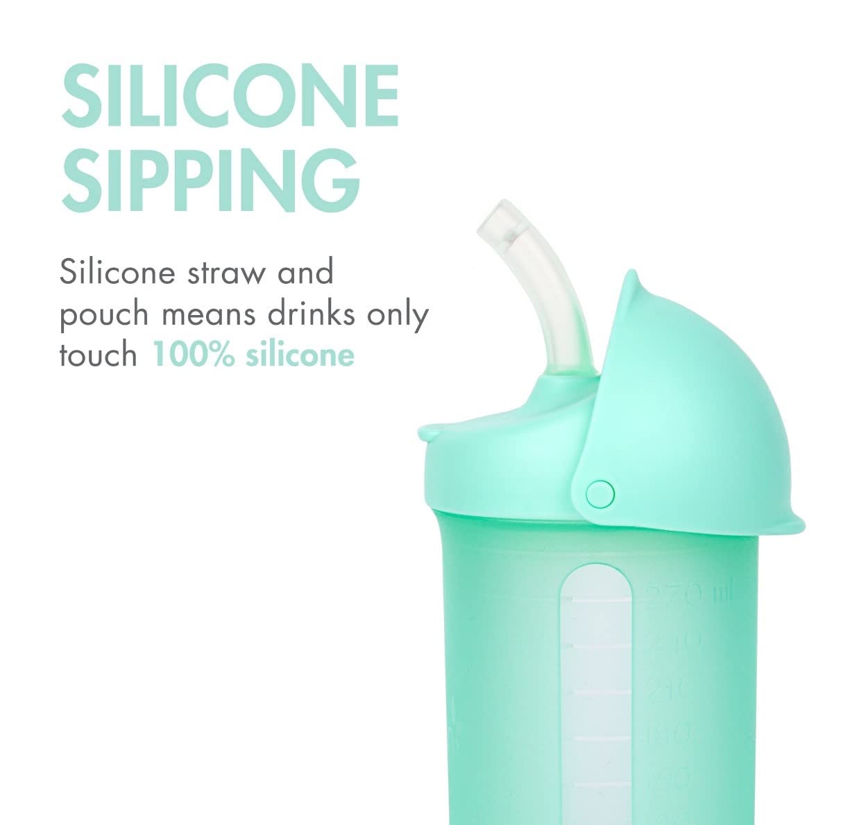 Boon Swig Insulated Silicone Straw Sippy Cup - Flip Top Spill Proof Toddler Straw Cups - Baby and Toddler Feeding Supplies - Bab
