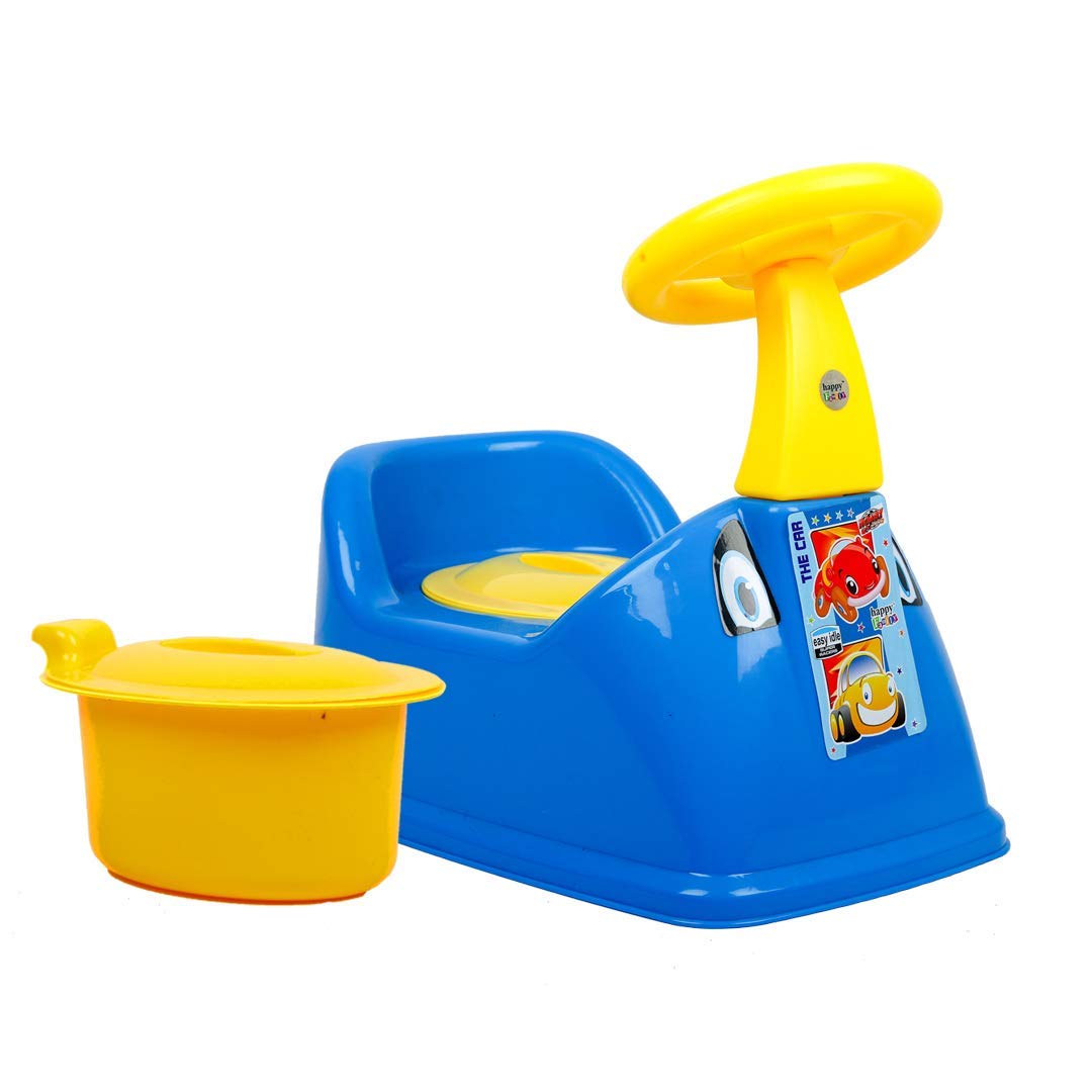 Nabhya Plastic Ferrari Staring Baby Potty Training Seat- Chair For Kids- Infant Potty Toilet Chair With Removable Tray & Closing