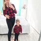 Toddler Baby Boys Girls Flannel Plaid Shirt Long Sleeve Lepel Button Down Back Letters Print Shacket Coat Top (Red Kick It With