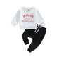 Sasaerucure My 1St Valentine  'S Day Outfits Infant Toddler Boy Long Sleeve Shirts Letter Sweatshirt Heart Pants 2Pcs Clothes Se