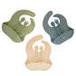 Baby Feeding Silicone Bibs with Food Catcher, Adjustable Neck Band, 3 Pack & 3 Sets of Spoons & Forks, Food Grade Pure Silicone,