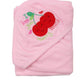 Dazzle export quality cotton hooded baby girl bath towel/bath gown for new born to 1 year Pink
