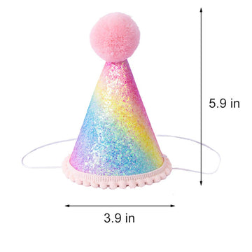 Baby Princess Tiara Crown, Glitter Baby Girls Kids First Birthday Hat Sparkle Sequined Party Supplies Number 3 Headband Little P