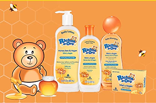 Ricitos De Oro Honey Bee Shampoo Baby Cleansing Shampoo Rattle Cap Parabenfree Product For Babys Delicate Hair Hypoallergenic 3-
