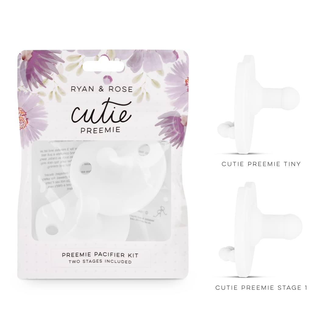 Ryan & Rose Cutie Pat Pacifier Teether (Preemie Kit, White)