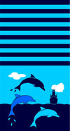 Yifontin Dolphin Beach Towel For Adults, Velour Terry Blanket Throw Extra Large Xl 100% Cotton 34X63 Inches For Bath Swim Campin