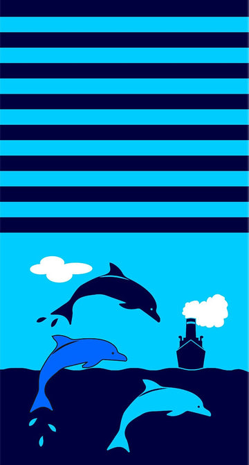 Yifontin Dolphin Beach Towel For Adults, Velour Terry Blanket Throw Extra Large Xl 100% Cotton 34X63 Inches For Bath Swim Campin