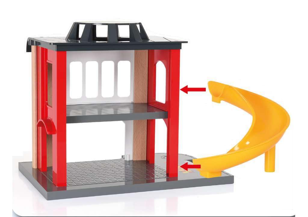 BRIO 33833 World Central Fire Station - Interactive Toy Set with Fire Truck and Accessories | Light and Sound Features | Compati