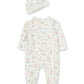 Little Me Baby Clothes & Outfits - Girls One Piece Hat & Footed Sleeper Pajamas - 6 Months, Ivory Rose