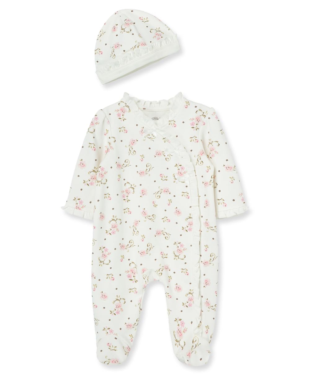 Little Me Baby Girls And Hat Footie, Ivory Rose, 9 Months US