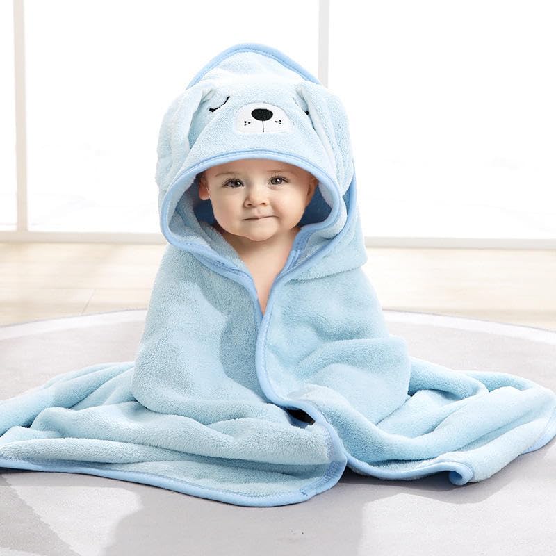 Drasmit Baby Hooded Towel for Newborn & Toddler  Soft Absorbent Hypoallergenic Bath Towel with Hood, Large QuickDry Infant Wra
