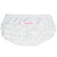 Rufflebutts Baby/Toddler Girls Toddler White Knit Cotton Ruffle Nappy Cover - 3-6M