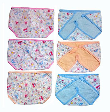 Chinmay Kids New Born Washable Reusable Plastic Diaper/Langot  M (6 Pieces) Fancy Plastic (Colour May Vary/Assorted Colours)
