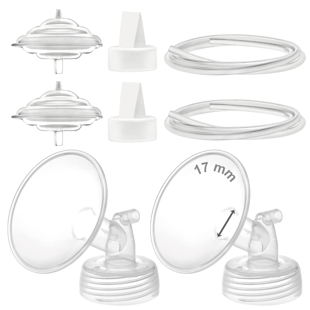 Maymom Pump Parts Compatible with Spectra S2 Spectra S1 Spectra 9 Plus Breastpump, 17mm Flange Valve Tubing Backflow Protector, 