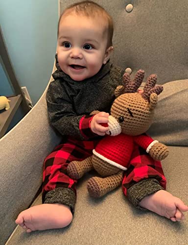Fommy Newborn Boy Outfits Plaid Letter Print Long Sleeve Hoodies + Newborn Boy Clothes Long Pants 2Pcs Set Newborn Photography O