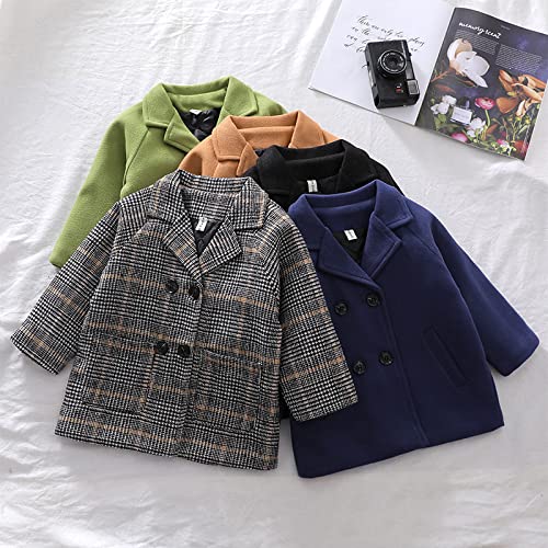 Mubineo Toddler Boy Girl Winter Basic Plain Trench Coat Warm Thick Coats (Brown, 5T)