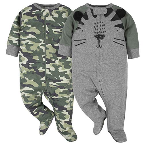 Gerber Baby Boys 2-Pack Sleep N Play Tigercamo Newborn