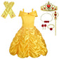 Dressy Daisy Baby-Girls Princess Yellow Gold Ball Gown Birthday Party Fancy Dress Up Halloween Costume with Accessories Size 18