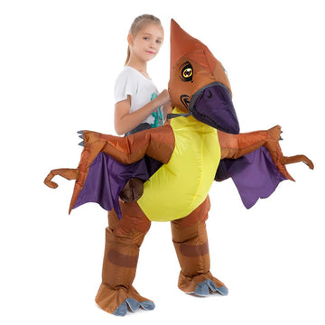 Hsctek Inflatable Dinosaur Costume Kids Boys Girls, Inflatable Blow Up Costume Riding Pteranodon Dinosaur Costume Child, Inflata