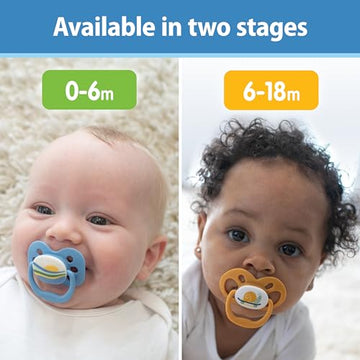 Dr. Brown'S Advantage Glow-In-The-Dark Baby Pacifier, Fully Symmetrical Soother With Soft Silicone Bulb, 6-18M, Bpa Free, Skateb
