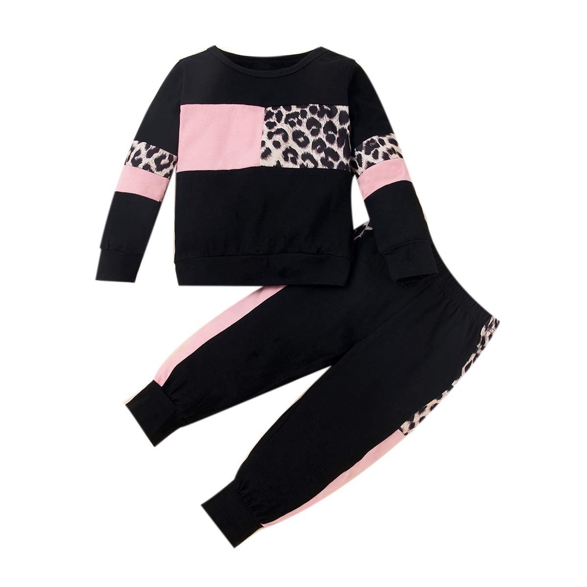 Wesidom Baby Girl Clothes Sets, 2Pcs Autumn Long Sleeve Clothes Outfits Toddler Girl Sweater Sets Black