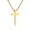 Iefshiny Stainless Steel Cross Pendant Necklaces For Men Pendant Chain 22 Inch Gold Religious Gifts For Women Men
