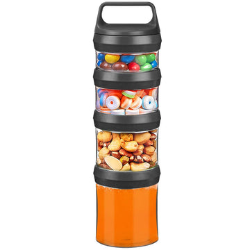 Seleware Stackable Snack Jars, Twist Lock Stackable Containers Set, Food Storage Travel Container For Storing Milk Protein Powde