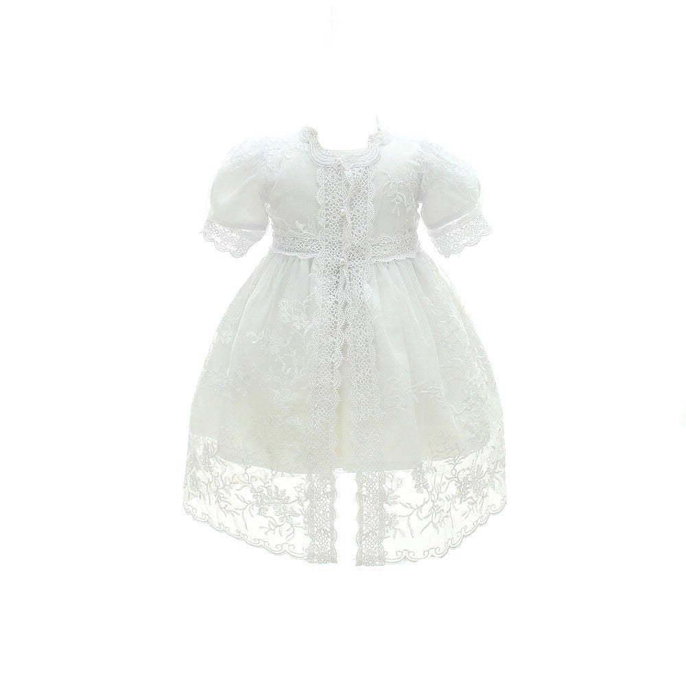 Glamulice Baby Girl Party Dress White Christening Baptism Dresses Lace Princess Bow Formal Gown 18-24 Toddler Bridesmaid Wedding