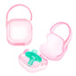 Laneyli Pacifier Holder Clip - 2 Pack Pink Hook Design, Binky Case With Accessories