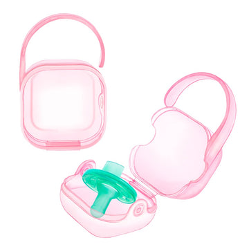 Laneyli Pacifier Holder Clip - 2 Pack Pink Hook Design, Binky Case With Accessories