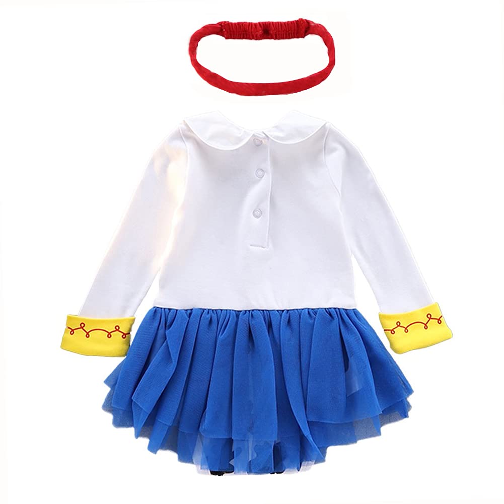 Fmyfwy Newborn Baby Girls Cowgirl Princess Jessie Costume Halloween Christmas Birthday Romper Tutu Dress W/Headband 70
