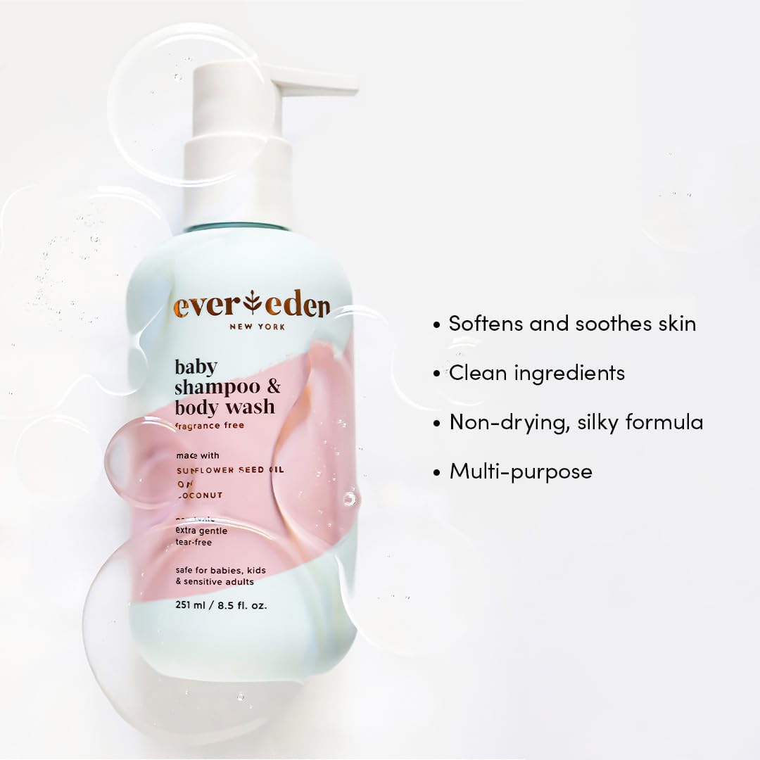 Evereden Baby Bathtime Duo: Baby Lotion For Newborn And 2-In-1 Newborn Shampoo And Body Wash Set - Soothing, Cleansing, & Hydrat