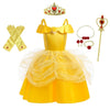 Dressy Daisy Toddler Little Girls' Princess Costume Fancy Dresses Up Halloween Party With Accessories Size 3T To 4T Gold