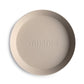 Mushie Round Dinnerware Plates For Kids | Made In Denmark, Set Of 2 (Vanilla)