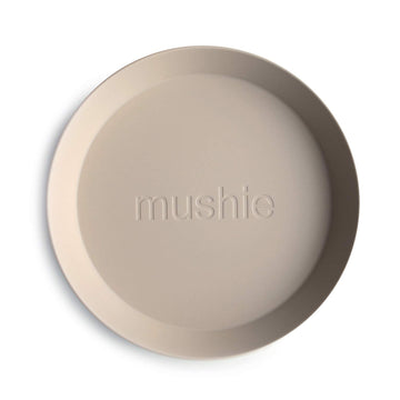 Mushie Round Dinnerware Plates For Kids | Made In Denmark, Set Of 2 (Vanilla)