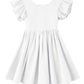 Dutebare Toddler Girls Dress Cotton Linen Ruffle Halter Sleeveless Kids Casual Summer Beach Party Dresses White 100