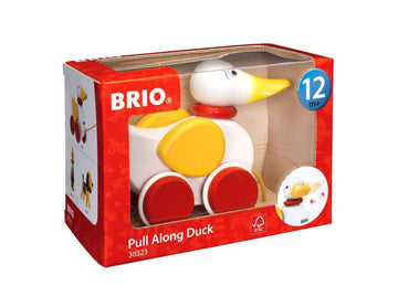 BRIO Infant & Toddler 30323 - Pull Along Duck Wood Baby Toy | Flapping Wings | Engaging Motor Skill Development | Certified Sust