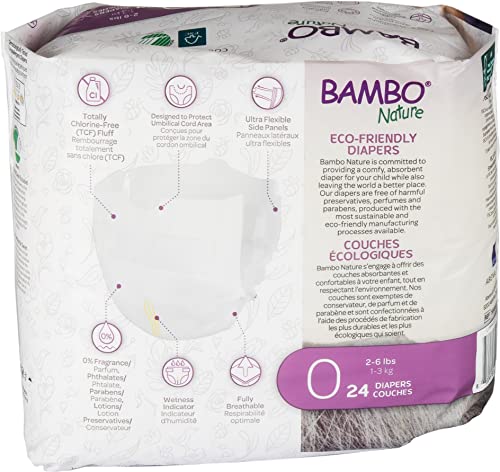 Bambo Nature Hypoallergenic Baby Diapers, Eco-Labeled Diapers, Enhanced Leakage Protection, Totally Chlorine-Free, Skin Friendly