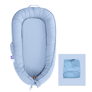 Infant Lounger Cover, 100% Organic Cotton, Newborn Essentials, Baby Gifts | Cover Only (Baby Blue)