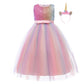 MYRISAM Unicorn Costume Sequins Princess Birthday Pageant Party Halloween Carnival Long Maxi Tulle Fancy Dress Up Outfits Multic