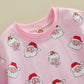 Fybitbo My First Christmas Baby Girl Boy Outfit Sweatshirt Romper Sweater Onesie Long Sleeve Bodysuit Fall Clothes (Pink-Santa C