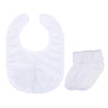 Infant Baby Boys ' Girls ' Christening Baptism Embroidered Cross Bib And Socks For Outfits
