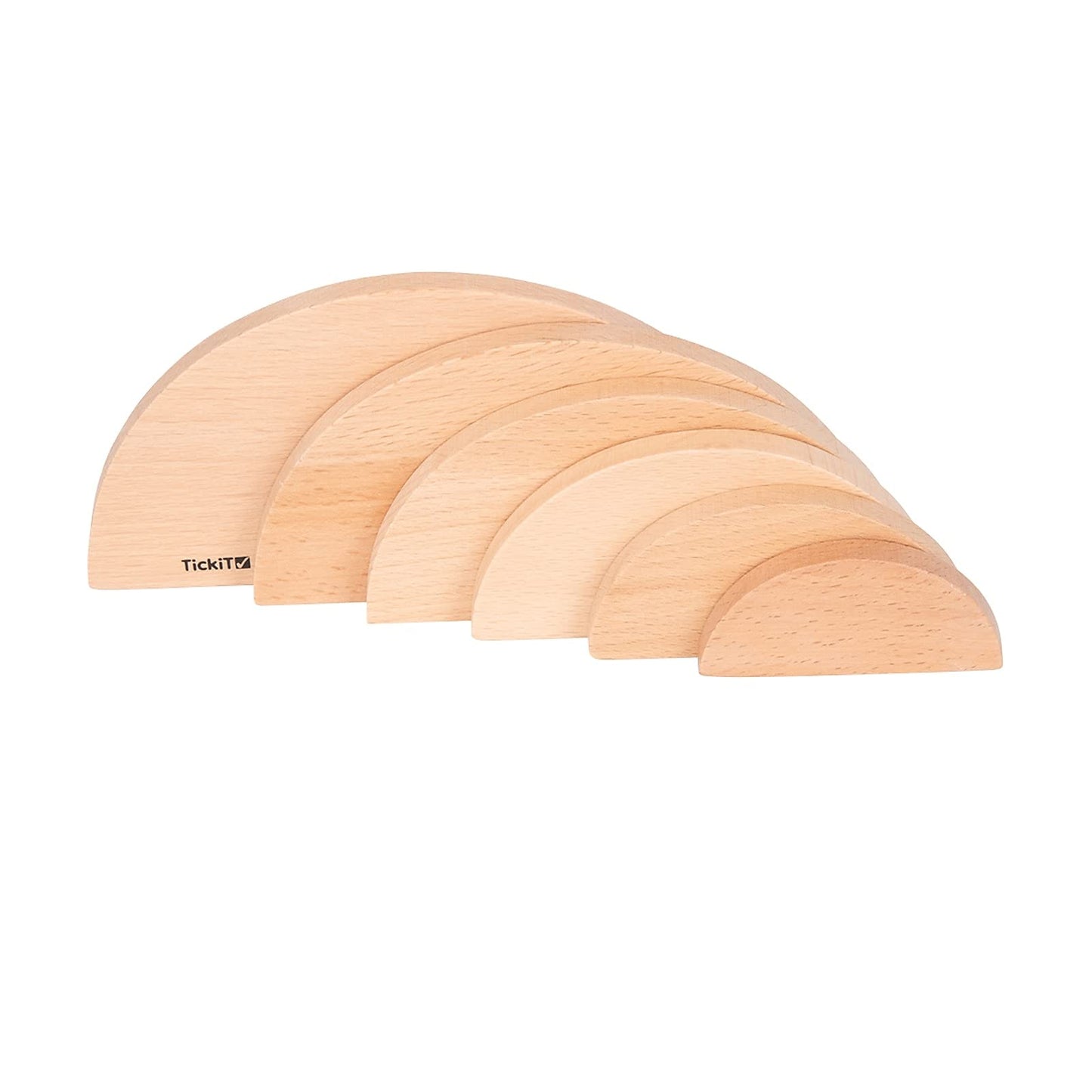 TickiT Natural Architect Panels - Arches - Set of 6 - Stacking Blocks for 12m+ - Open-Ended Toys