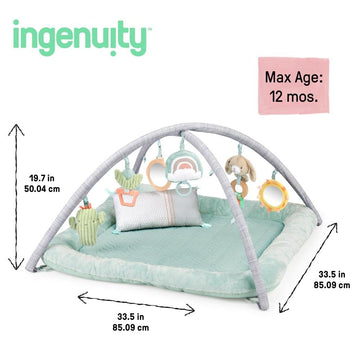 Ingenuity Calm Springs Plush Activity Gym For Baby, Ultra-Soft Premium Mat, Toys