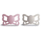 Frigg Butterfly Anatomical Silkysoft Silicone Baby Pacifier | Made In Denmark | Bpa-Free (Primrose/Silver Gray, 6-18 Months)