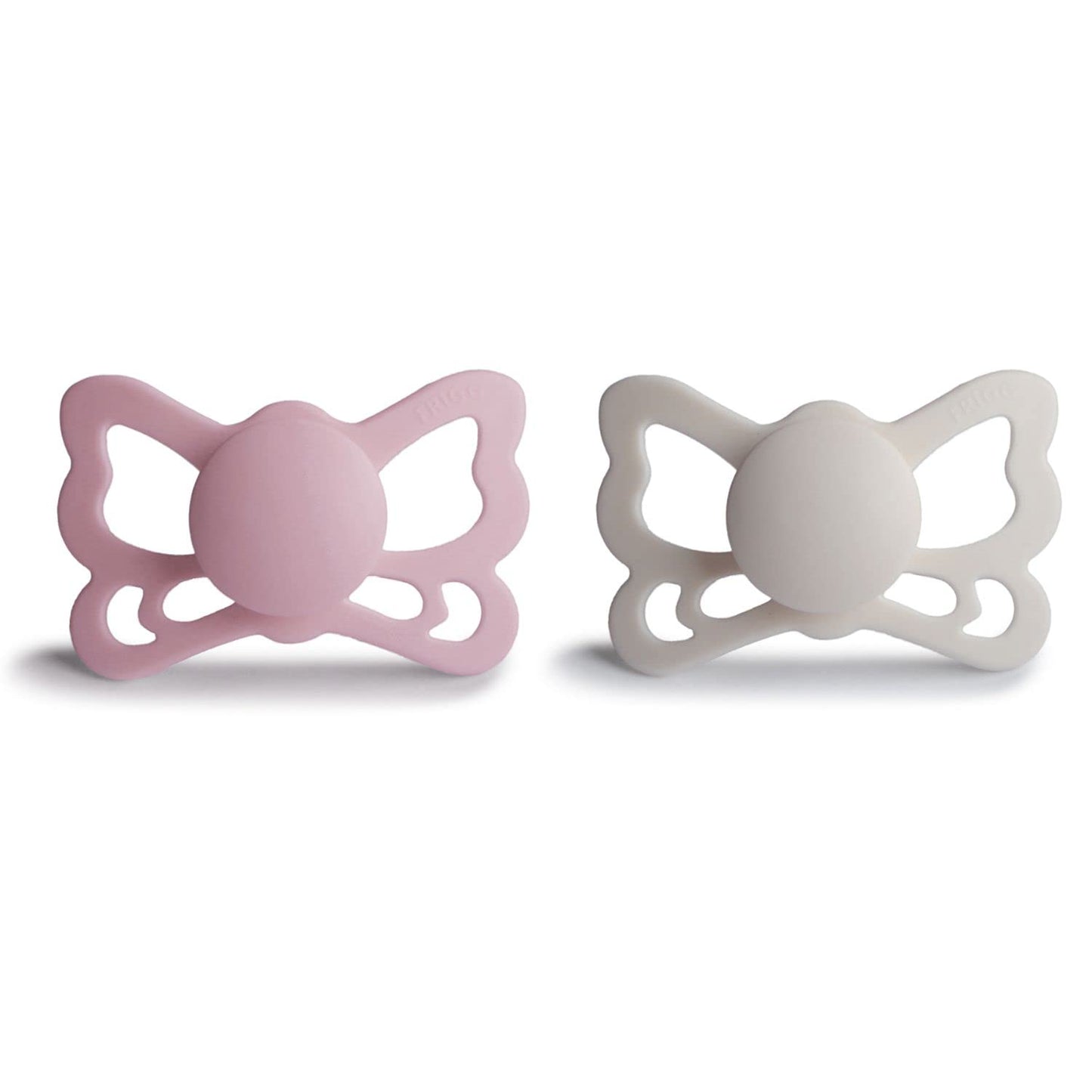 Frigg Butterfly Anatomical Silkysoft Silicone Baby Pacifier | Made In Denmark | Bpa-Free (Primrose/Silver Gray, 6-18 Months)