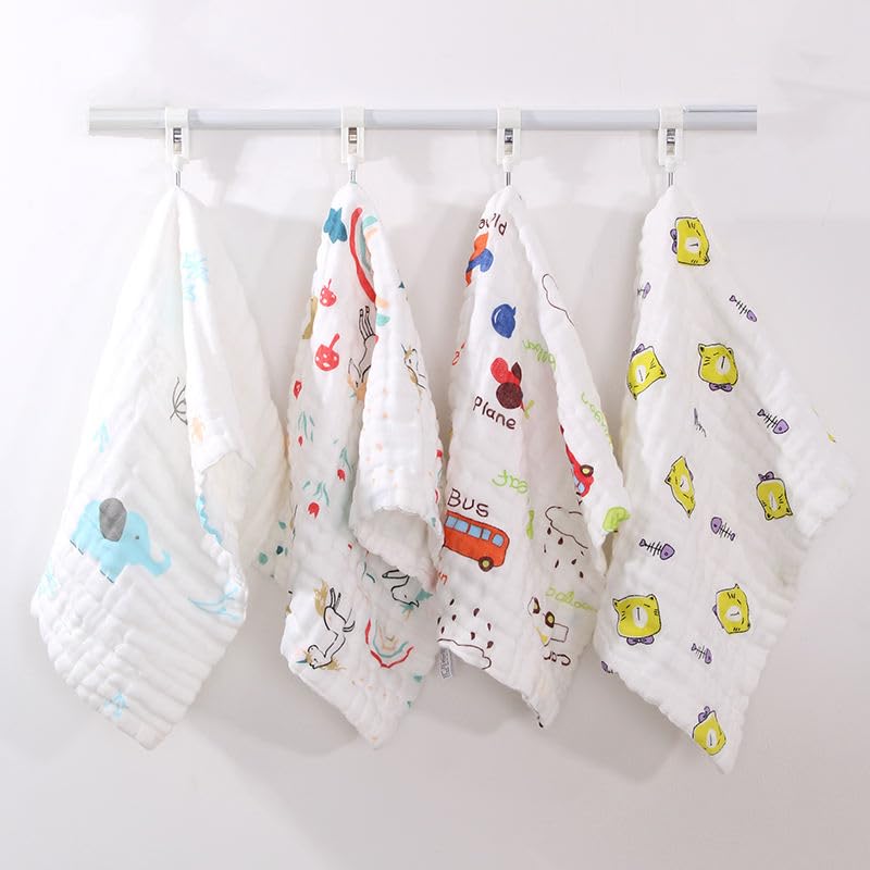 MINI Baby Newborn Baby Extra Soft Large Hankies,washcloth, Reusable Napkins for Babies Infants Toddlers Muslin Burp Cloths 100% 