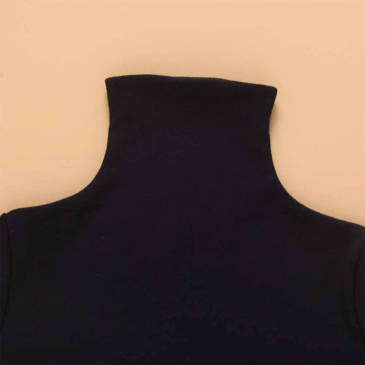 Kids Toddler Baby Little Girl Turtleneck T-Shirt Sweater Tunic Long Sleeve Plain Solid Blouse Tops Fall Winter Clothes (Black, 1