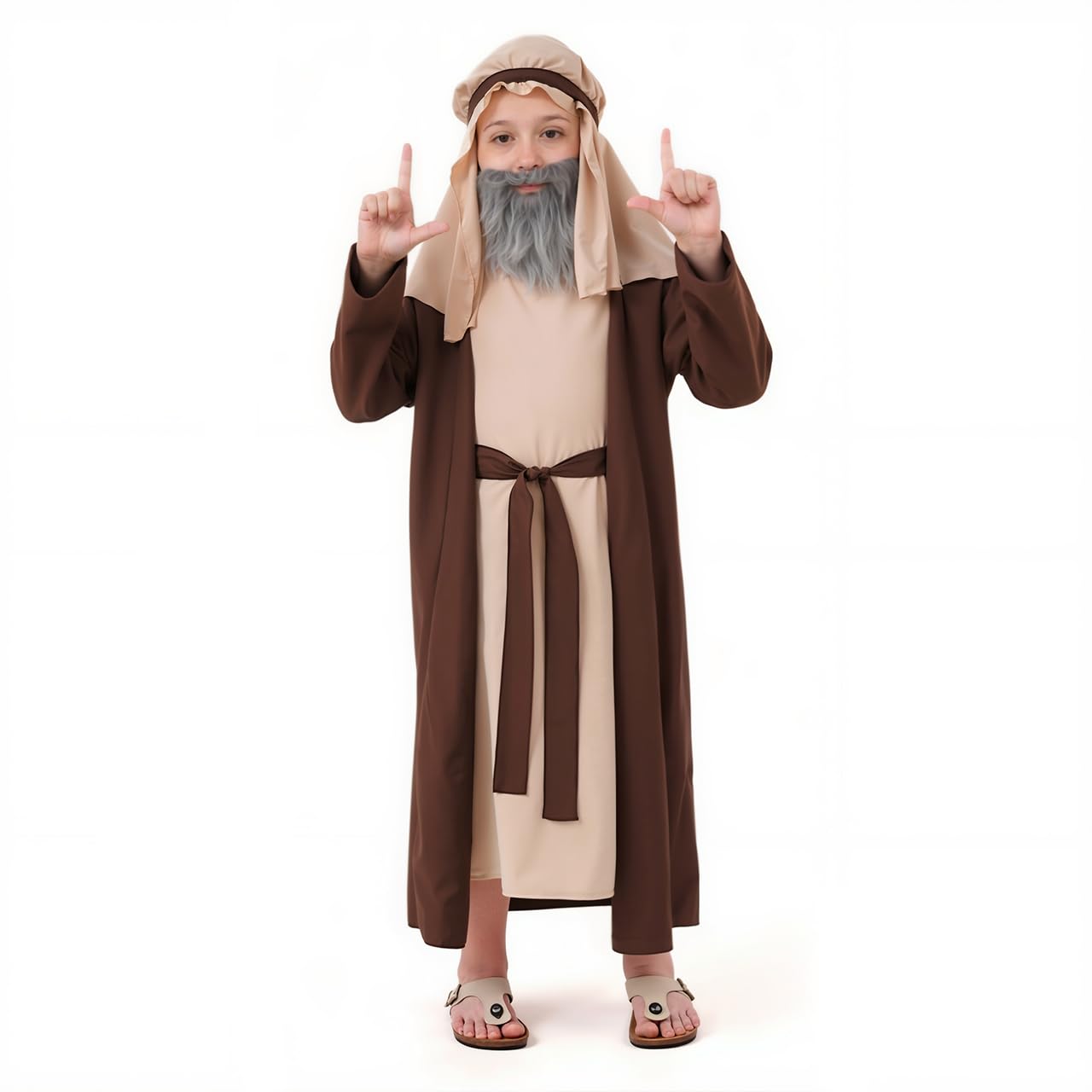 Gukefun Jesus Costume for Kids Biblical st Saint Joseph Robe Outfit Bible Moses Shepherds Christmas Halloween Costumes for boys
